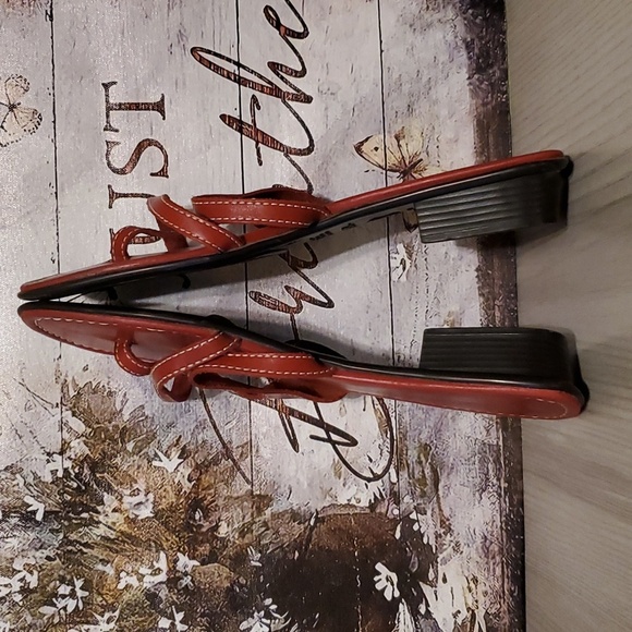 MontegoBay Club Leather Collection Red Sandals 9.5 Pre-owned (WS30) - Picture 7 of 11